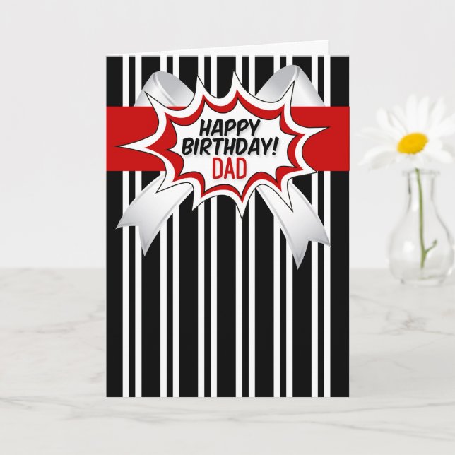 Carte pour l'anniversaire de Papa avec un style de bande (Petite plante)