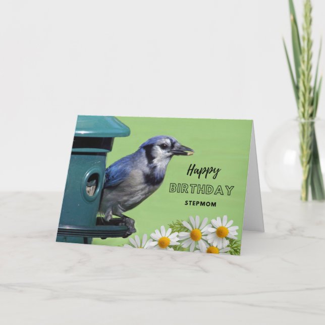 Carte Pour l'anniversaire de Stepmaman avec Jay bleu à F (Devant)