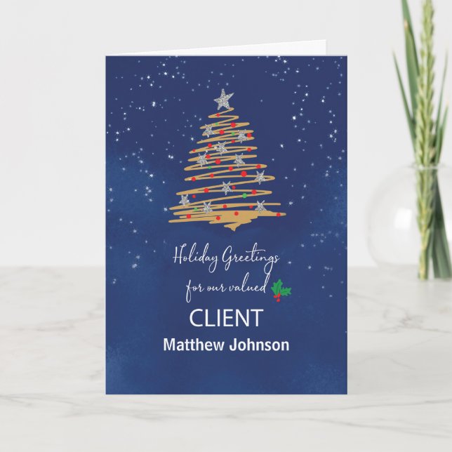 Carte Pour l'arbre de Noël du client Nom personnalisable (Devant)