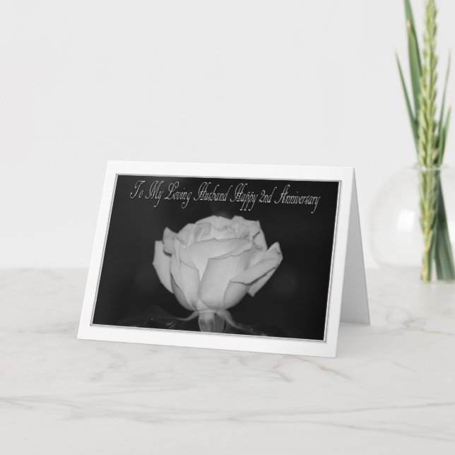Carte pour le 2e anniversaire de mariage pour mari (Devant)