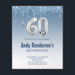 Carte pour le 60e anniversaire<br><div class="desc">Budget 60e anniversaire parties scintillant argent Invitation moderne, élégante et glamour pour une fête de 60e anniversaire. Un faux arrière - plan à l'air rose, décoré de poussière de parties scintillant. Personnalisez et ajoutez votre nom et les détails de votre fête. Le numéro 60 est écrit avec une police de...</div>