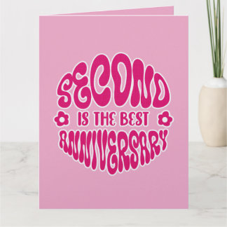 Carte pour le deuxième anniversaire de mariage