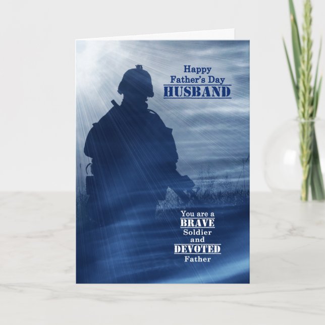 Carte Pour le mari militaire en Fête des pères (Devant)