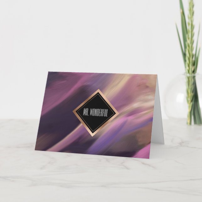 Carte Pour le mari sur la peinture Abstraite Fête des pè (Devant)