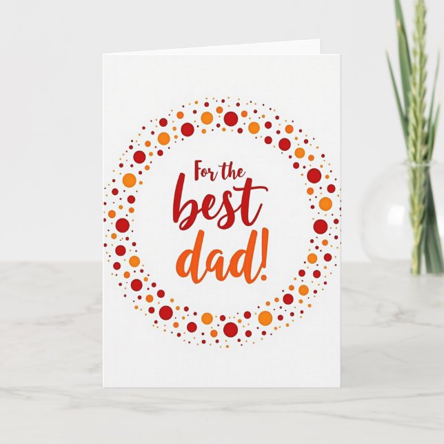 Carte pour le meilleur papa à pois (Devant)