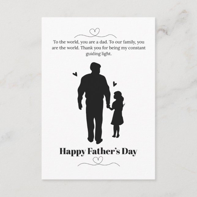 Carte Pour le monde, vous êtes un papa silhouette  (Devant)