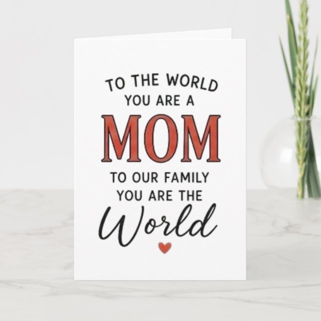 Carte Pour le monde, vous êtes une maman (Devant)