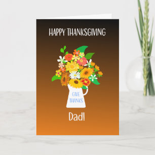 Carte Pour le Père Thanksgiving Bouquet de fleurs