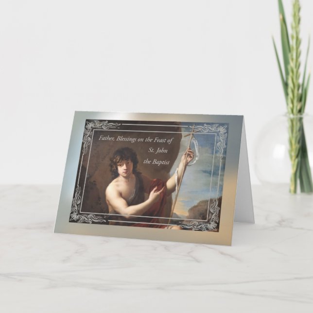 Carte Pour le prêtre St Jean le Baptiste Fête Jour Vieux (Devant)