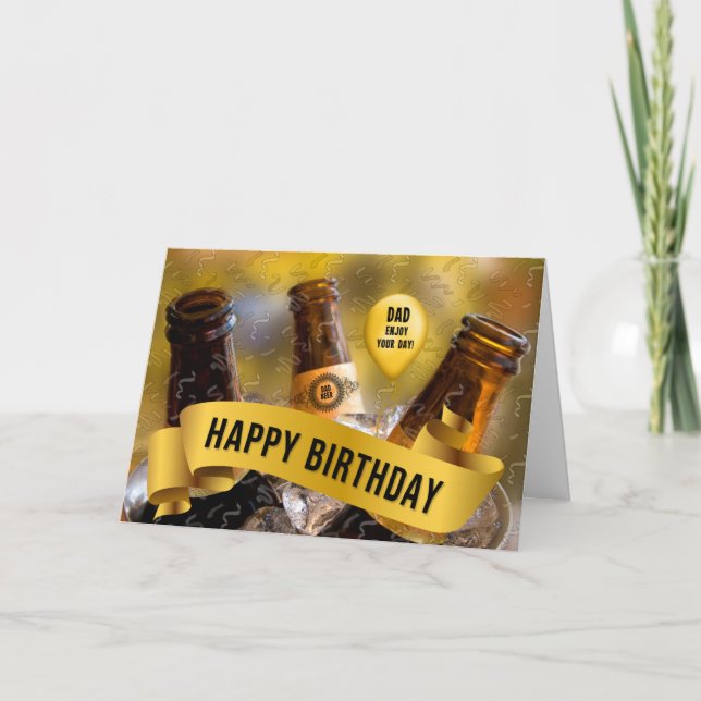 Carte pour le seau papa de bière drôle Anniversaire (Devant)