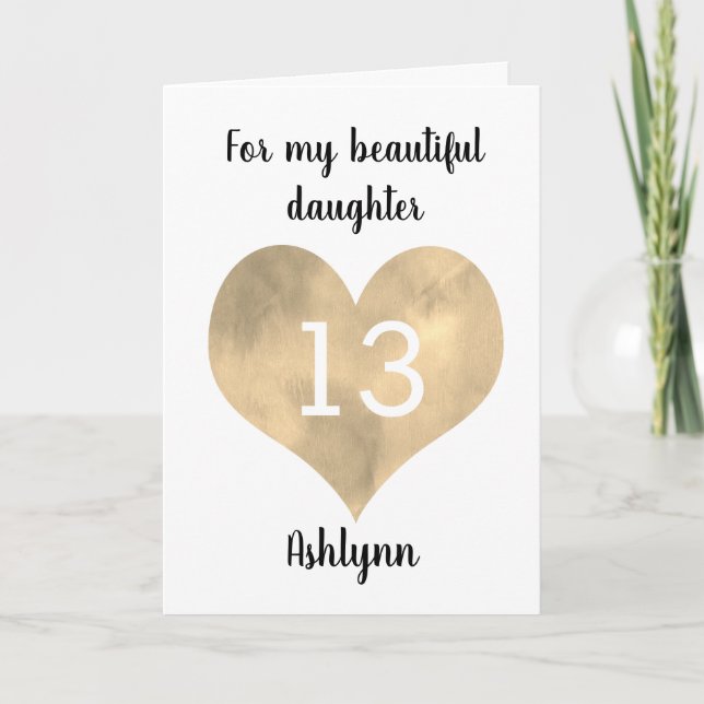 Carte Pour les 13 ans de ma belle fille (Devant)