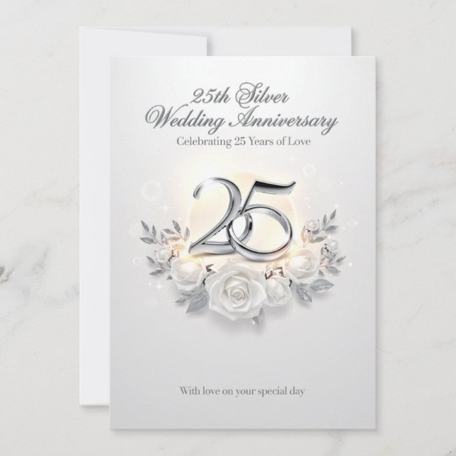 Carte pour les 25 ans de mariage – Célébrer 25 ans (Devant)