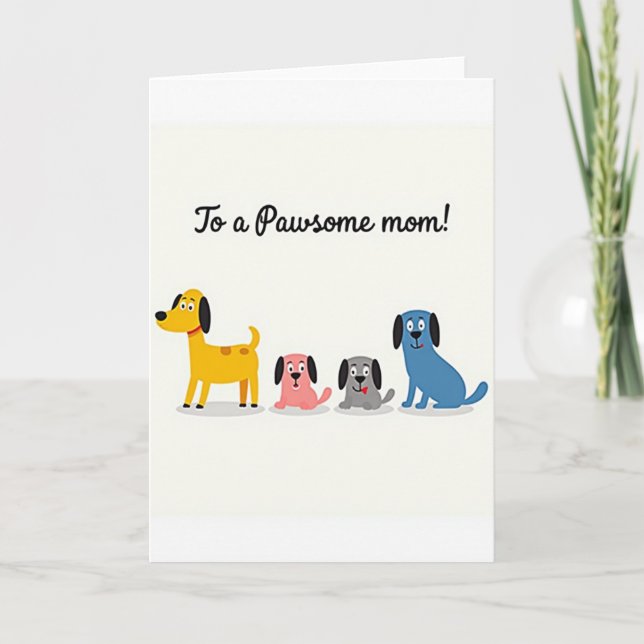 Carte pour les Amies Canines de la Fête des Mamans (Devant)