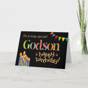 Carte Pour les bougies Godson Chic, Bunthday Card