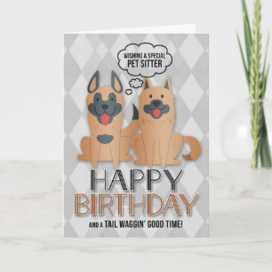 Carte pour les chiens de caricature mignons d'anniversai