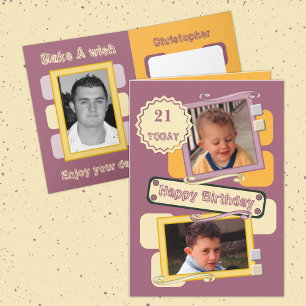 Carte Pour les hommes ajouter des photos bordeaux orange