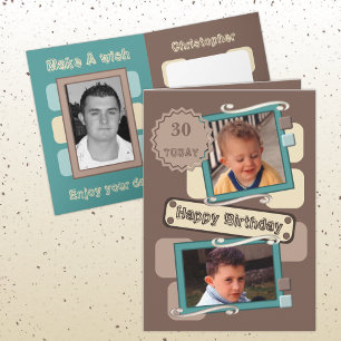 Carte Pour les hommes ajouter des photos brun turquoise