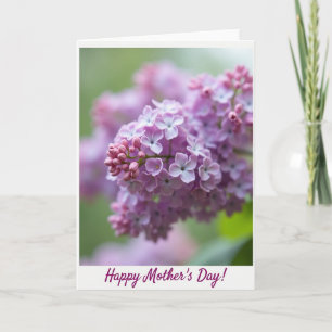 Carte pour les mamans à fleurs violettes douces
