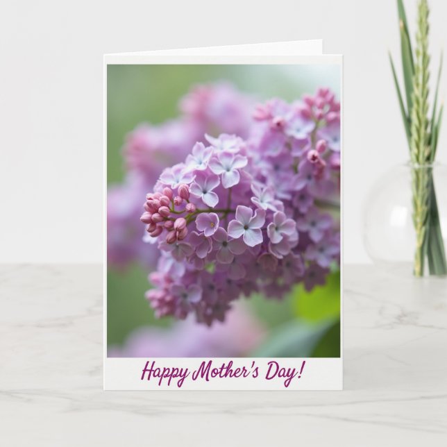 Carte pour les mamans à fleurs violettes douces (Devant)