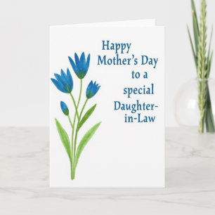 Carte pour les mamans à la campanule aquarelle