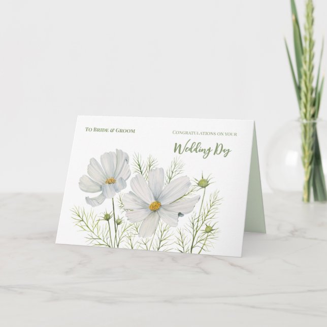 Carte Pour les mariés le jour de leur mariage Cosmos bla (Devant)
