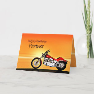 Carte Pour les partenaires, cycle moteur dans le Sunset.
