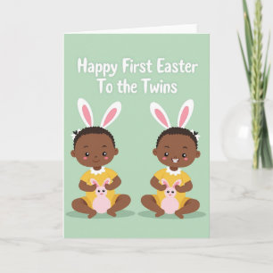 Carte pour les premiers anniversaires de jumeaux