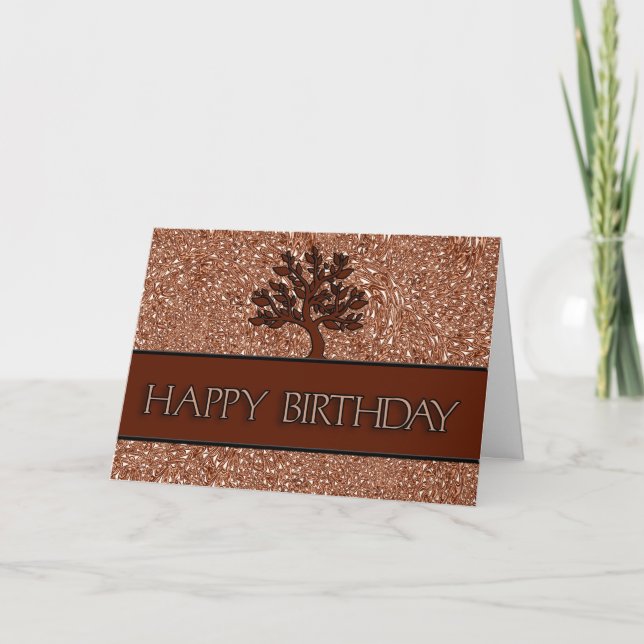 Carte pour lui Chocolat Brown Paisley Anniversaire (Devant)