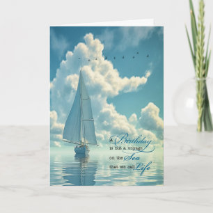 Carte pour Lui Thème Nautionique Masculin Anniversaire
