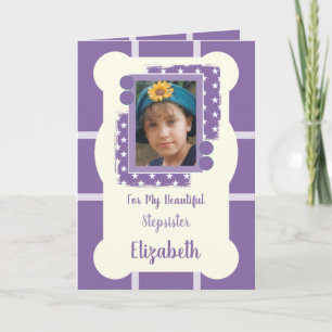 Carte Pour ma belle demi-soeur photo violette et lilas