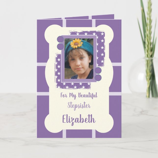 Carte Pour ma belle Stepsoeur violet et lilas photo (Devant)