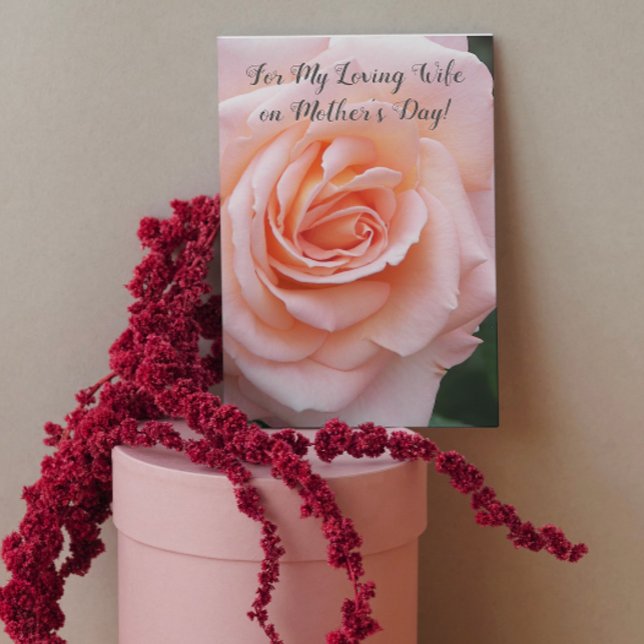 Carte Pour ma femme Rose rose florale Fête des mères (In Situ)