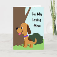 Carte pour ma mère aimante avec chien