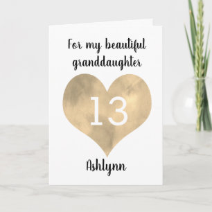 Carte Pour ma petite-fille 13e anniversaire