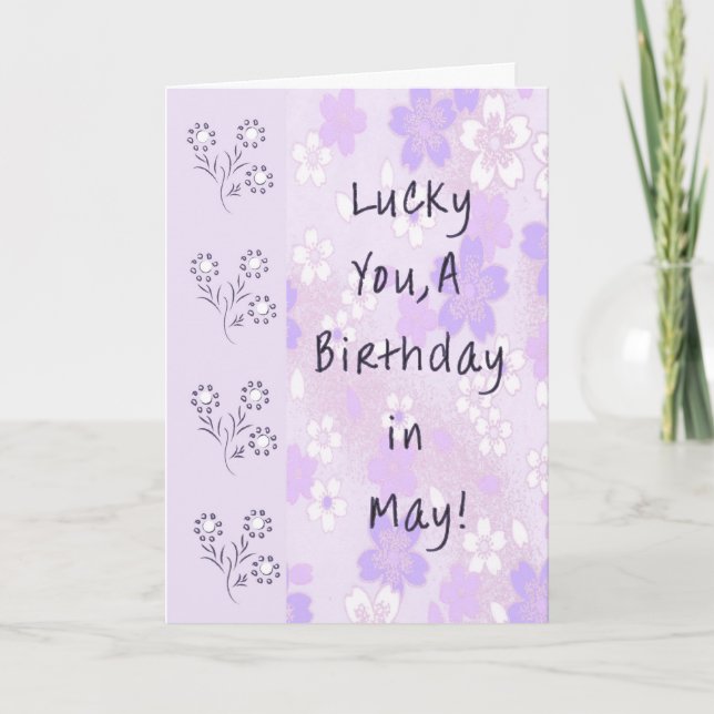 Carte pour mai anniversaire en Lavender (Devant)