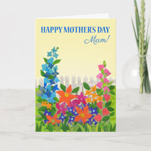 Carte Pour Mam on Mother's Day Flower Garden Card