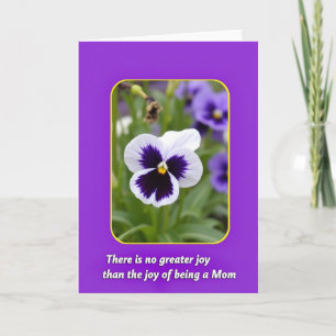 Carte pour maman à fleur violette unie
