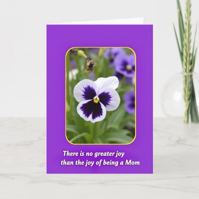 Carte pour maman à fleur violette unie (Devant)