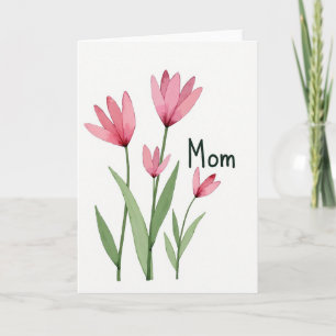 Carte pour maman à motif floral aquarelle