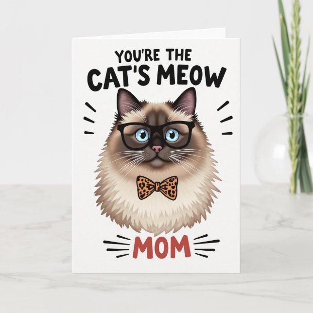 Carte pour maman à noeud papillon à pois (Devant)