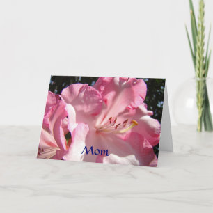 Carte pour maman avec de beaux rhododendrons roses