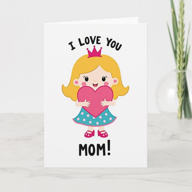 Carte pour maman avec message sincère de fille (Devant)