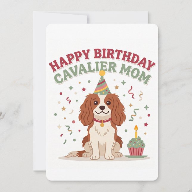 Carte pour maman Cavalier King Charles Spaniel (Devant)