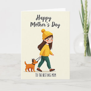 Carte pour maman de chien à pois