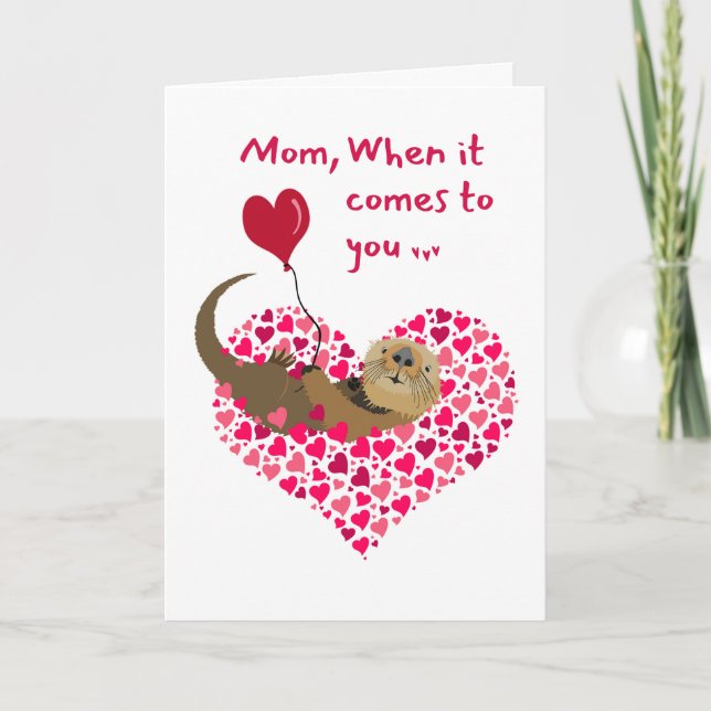 Carte Pour Maman Otter Valentine's Day in Heart Pool (Devant)