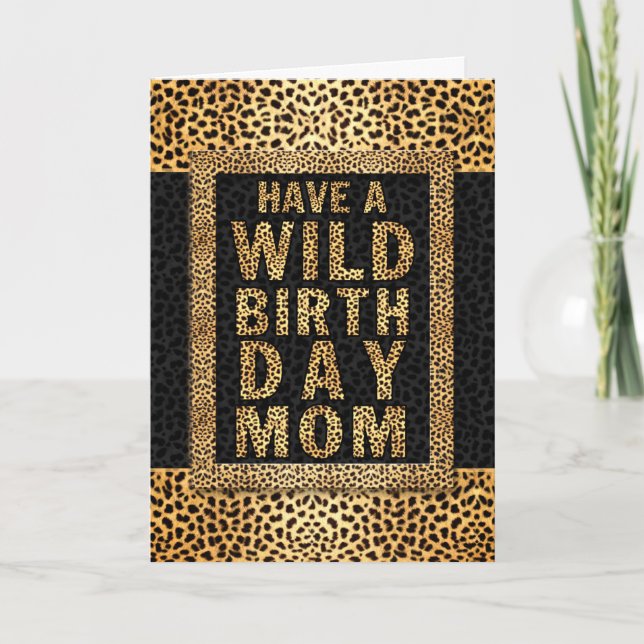 Carte pour Maman WILD Birthday Cheetah Poster de animal (Devant)