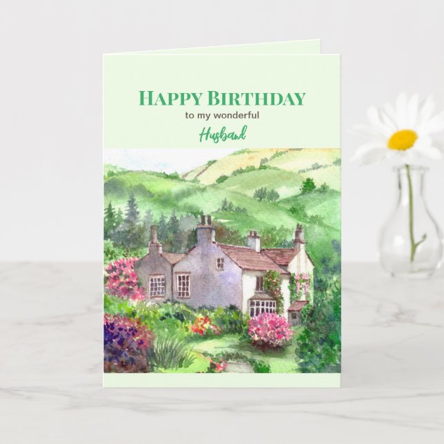 Carte Pour mari à l'anniversaire Rydal Mount Home Garden (Petite plante)