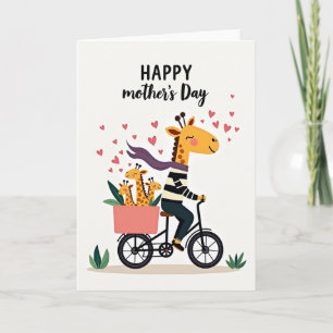 Carte pour mères "Balade en famille joyeuse"