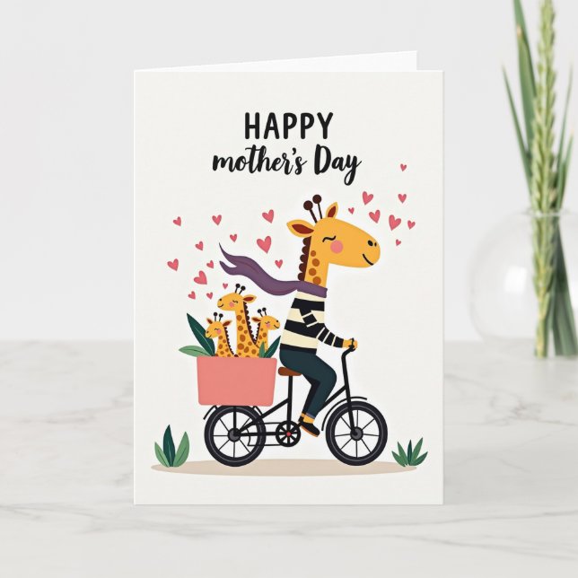 Carte pour mères "Balade en famille joyeuse" (Devant)