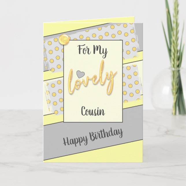 Carte Pour mon joli cousin, anniversaire jaune (Devant)
